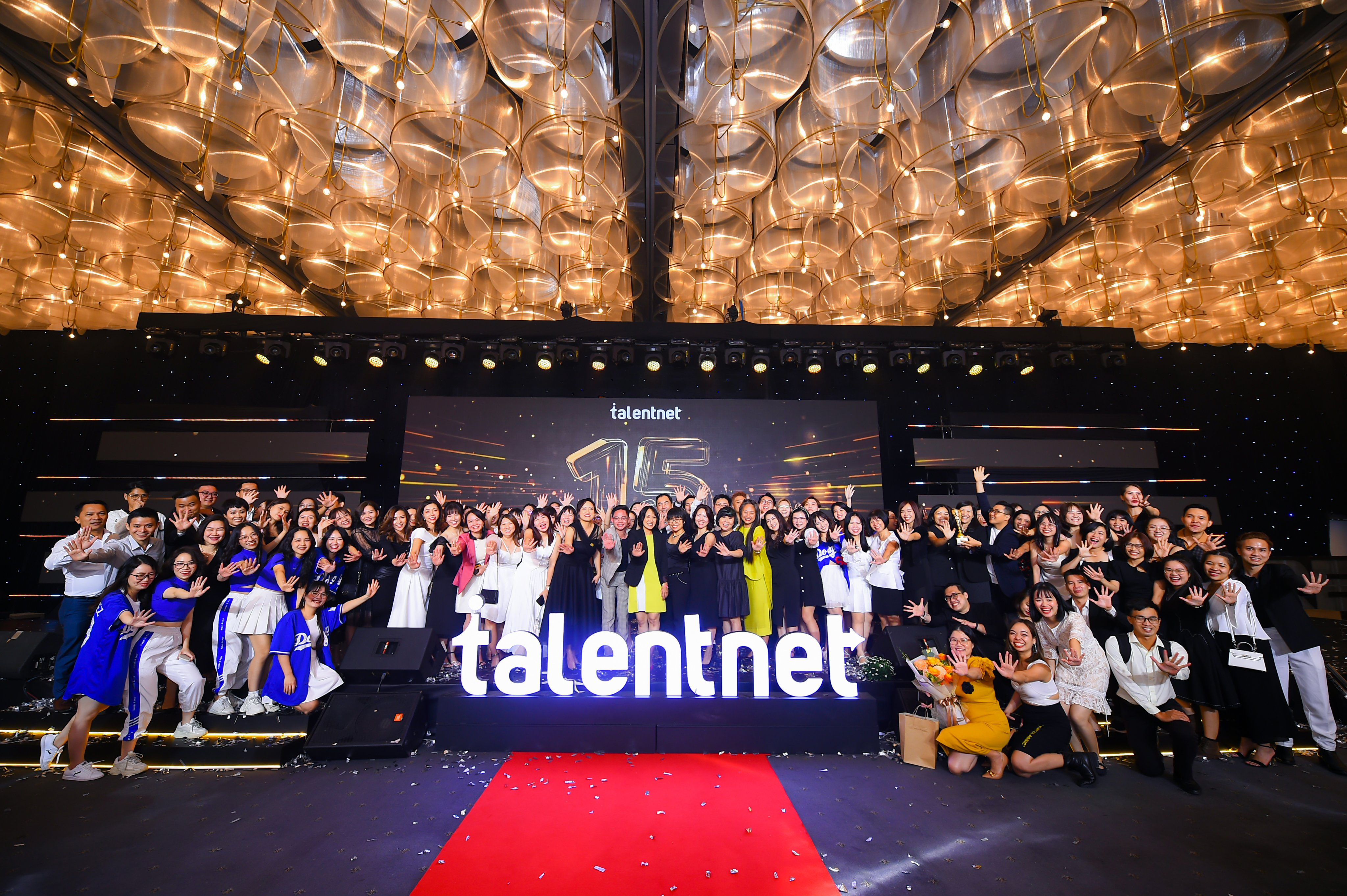 Talentnetâs employees at the 15-year anniversary. 