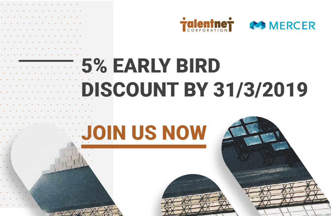 Khảo sát tổng thu nhập Talentnet-Mercer (TRS) với mức giảm giá 5% Early Bird,