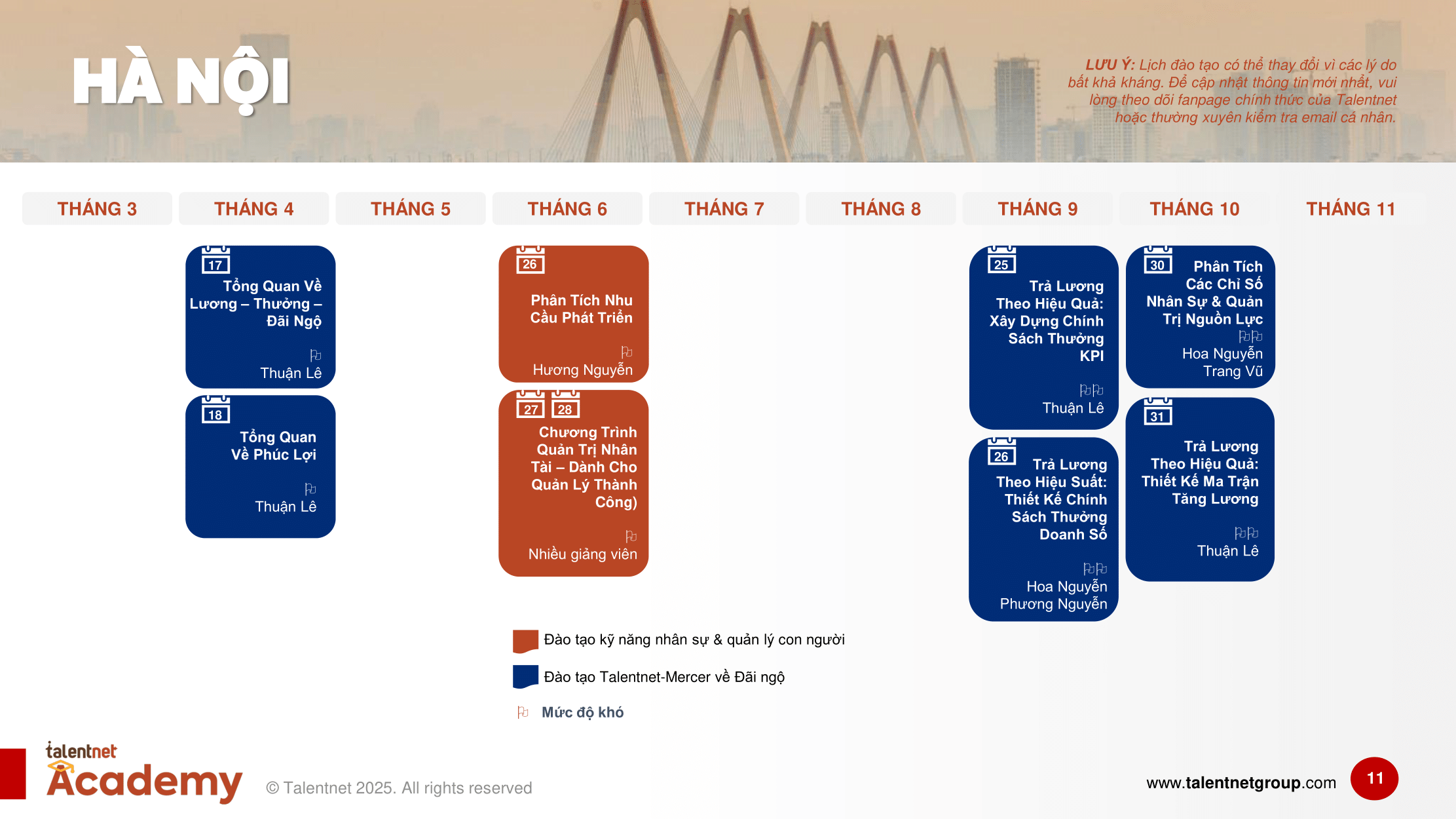 2025 Talentnet Academy Training Calendar_VN_Working File 2-11